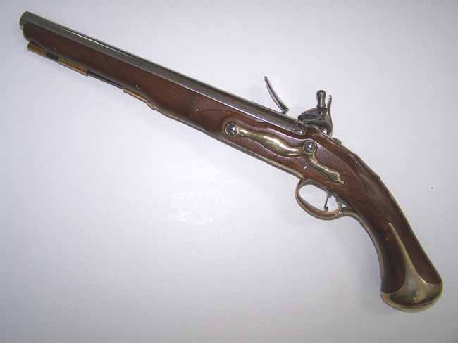 A Colonial Williamsburg made reproduction British Flintlock Heavy Dragoon Pistol with lockplate dated 1761 — image 2